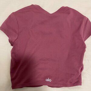 Alosoft cropped tee XS Soft Mulberry